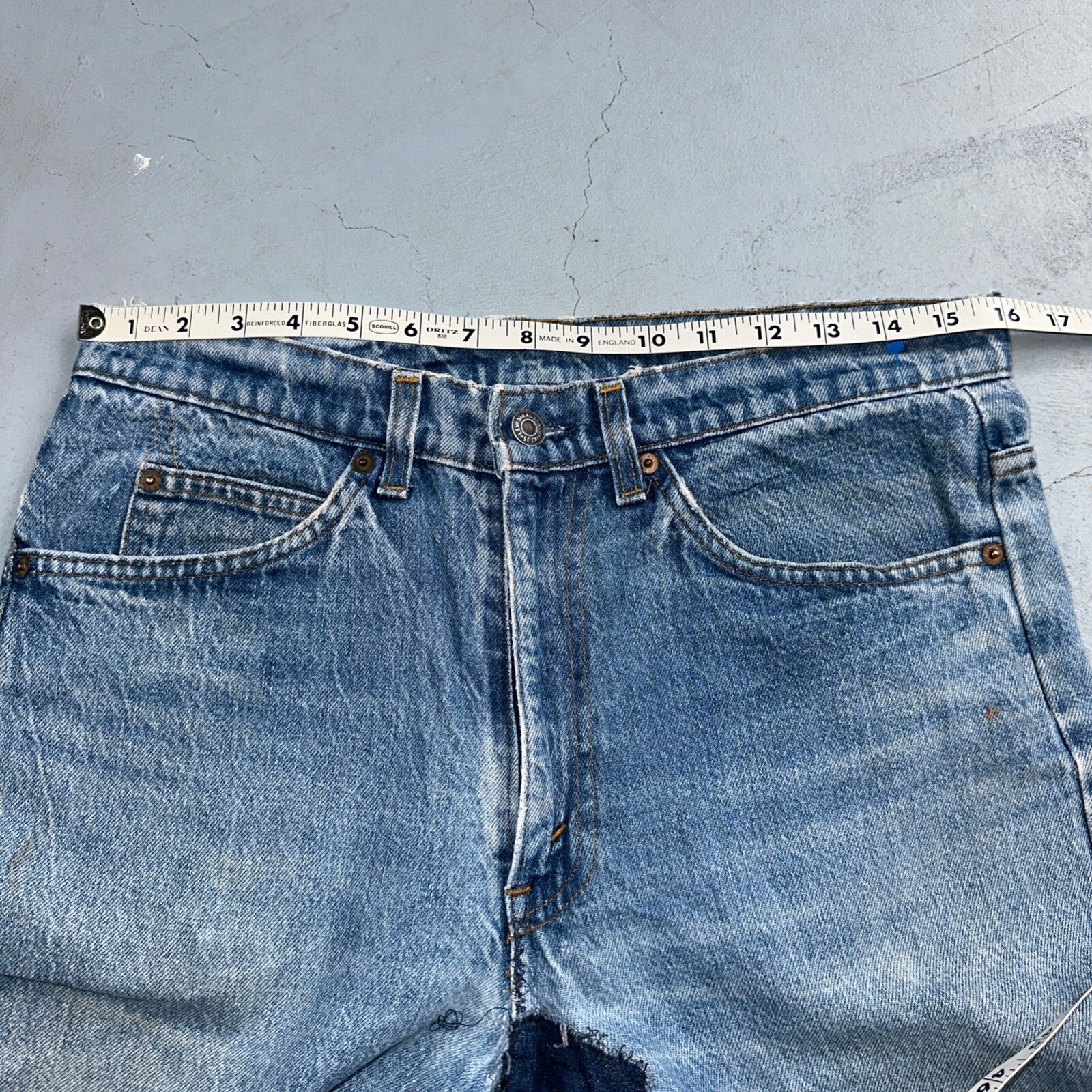 Levis 517 Vintage 80s USA Orange Tab Bootcut Flare Blue Worn Jeans Act 32x34