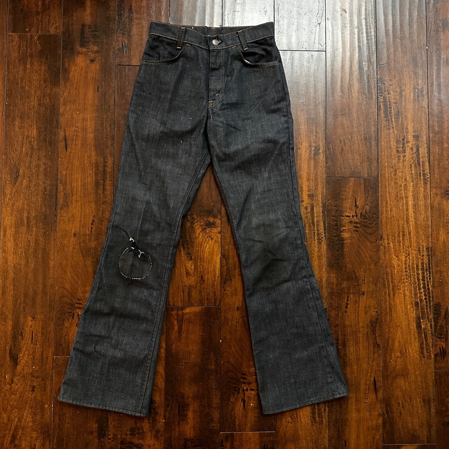 Levis VTG 1970s Red Tab 517 Talon Zipper Black 26x31 Boot Cut 70s Rare Jeans