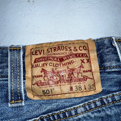 Levis 501 Vintage Y2K XX Straight Leg Jeans 38x32 Med Wash 2000s Act 35x30