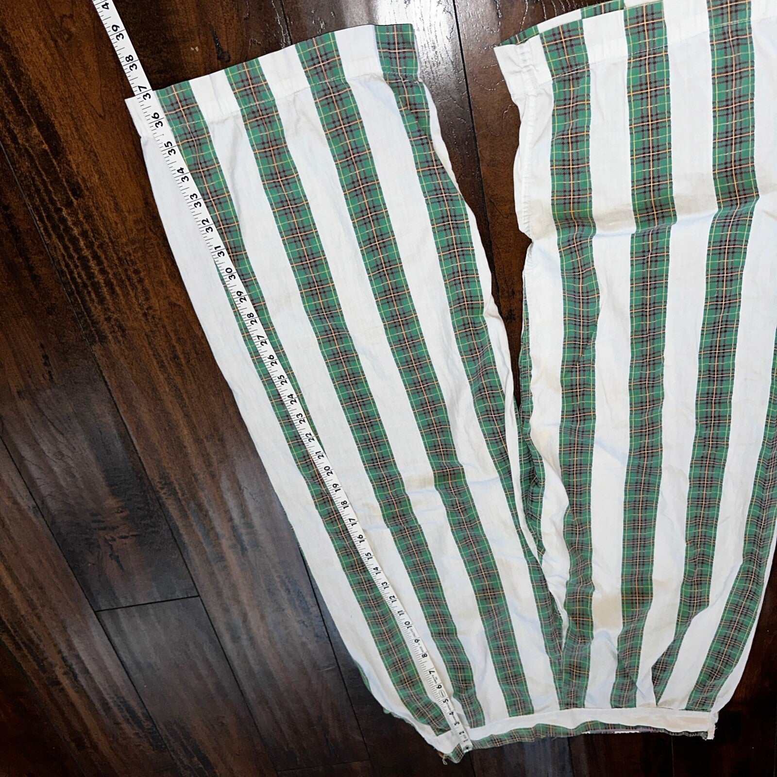 Vintage 50s 60s Tommies Sanforized Sleepwear Pajamas Pair Pants Top Cotton Green