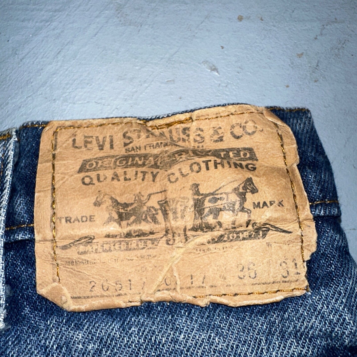 Levis 517 Vintage 80s USA Orange Tab Bootcut Flare Blue Worn Jeans Act 34x29