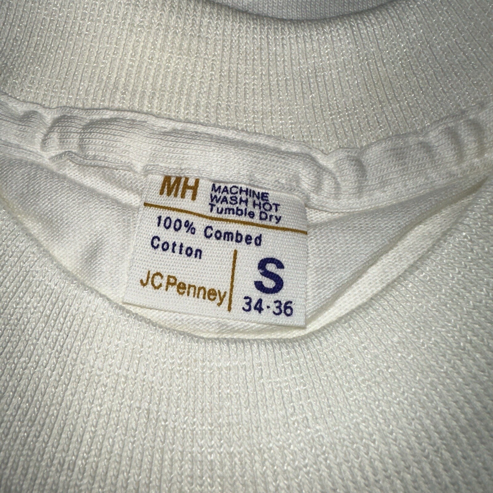 1970s JCPenney Vintage White Blank T Shirt Mens Rockabilly Lot Of 6 Pack 60s 70s