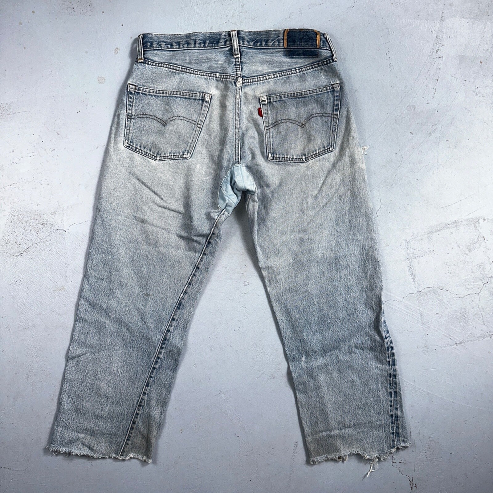 Levis 501 Vintage 80s Redline Selvedge USA XX Jeans Thrashed 36x30 Act 33x26