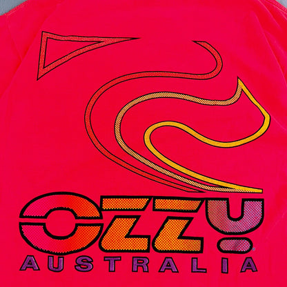 VTG 90s Ozzy Australia Single Stitch T-Shirt Men's Large Neon Pink Surf USA Rare