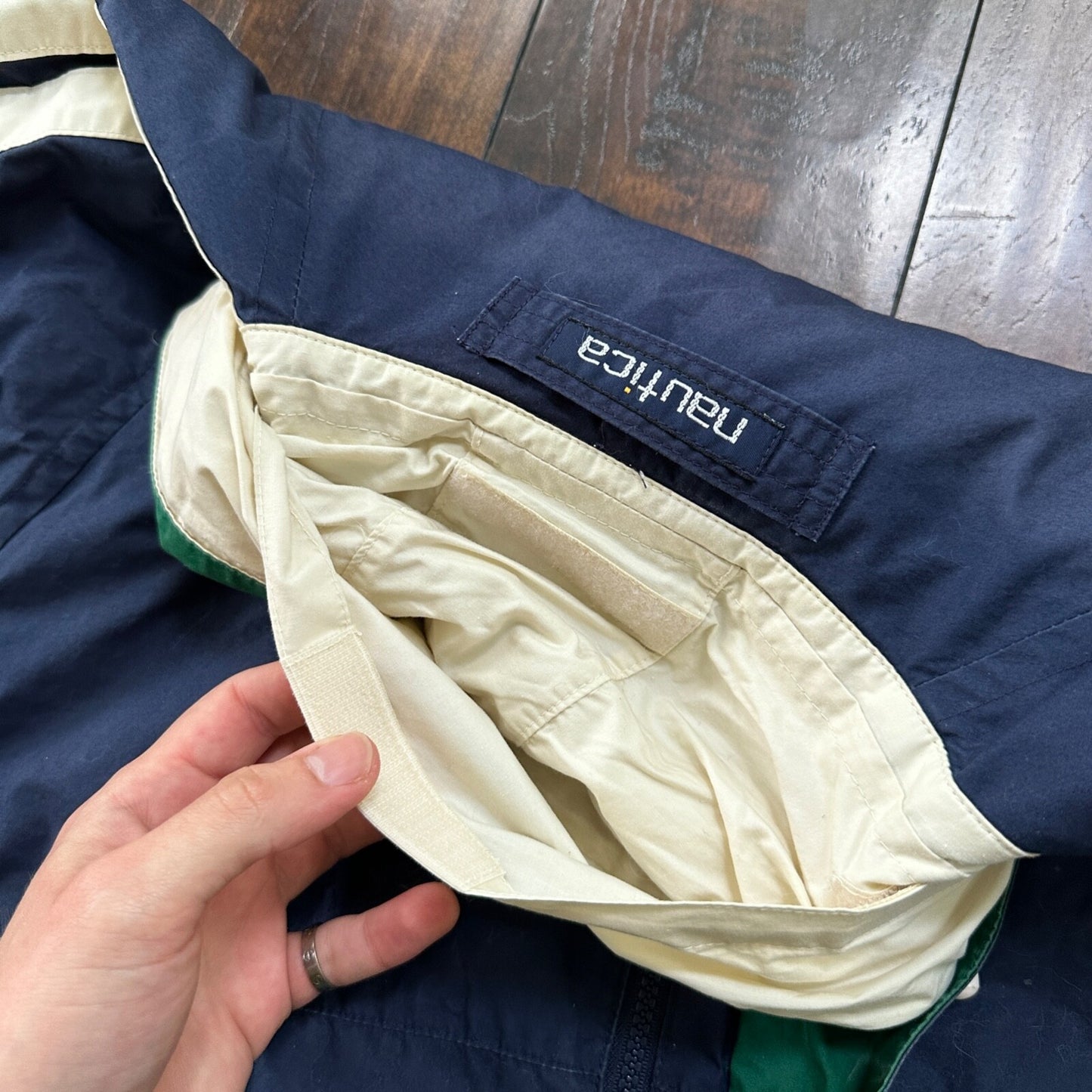 VTG Nautica Sport Racer Mens Color Block Jacket Coat M 90s Full Zip Rare