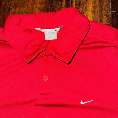 Nike Red Polo XL Vintage T Shirt Basic Y2K 90s Golf Sports Gym