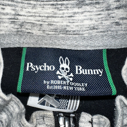 Psycho Bunny Jacket Mens 8 Black & Gray Full Zip Casual Logo Sweater
