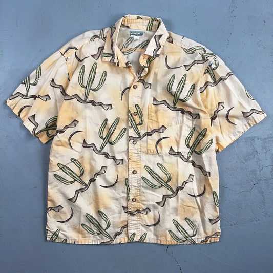 PATAGONIA VTG 80s Pataloha Cactus Hawaiian Yellow Green Desert Floral USA Small
