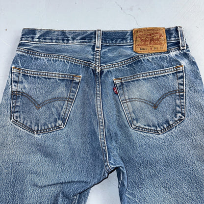 Levis 501 Vintage 90s Y2K XX Straight Leg Jeans Blue Med Wash 34x38 Act 31x32