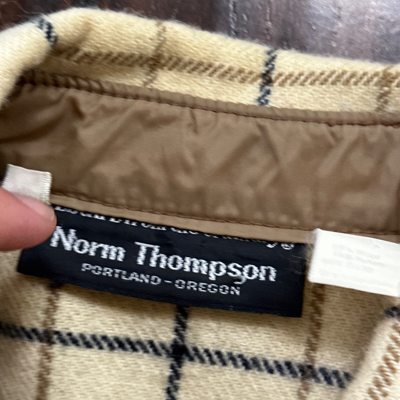 Norm Thompson VTG Long Sleeve Snap Up Heavy Wool Shirt Plaid 60s XL Rockabilly