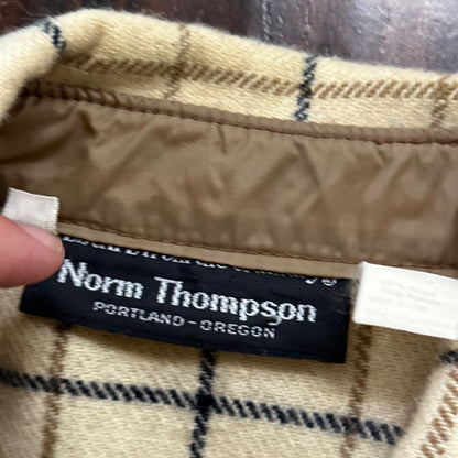 Norm Thompson VTG Long Sleeve Snap Up Heavy Wool Shirt Plaid 60s XL Rockabilly