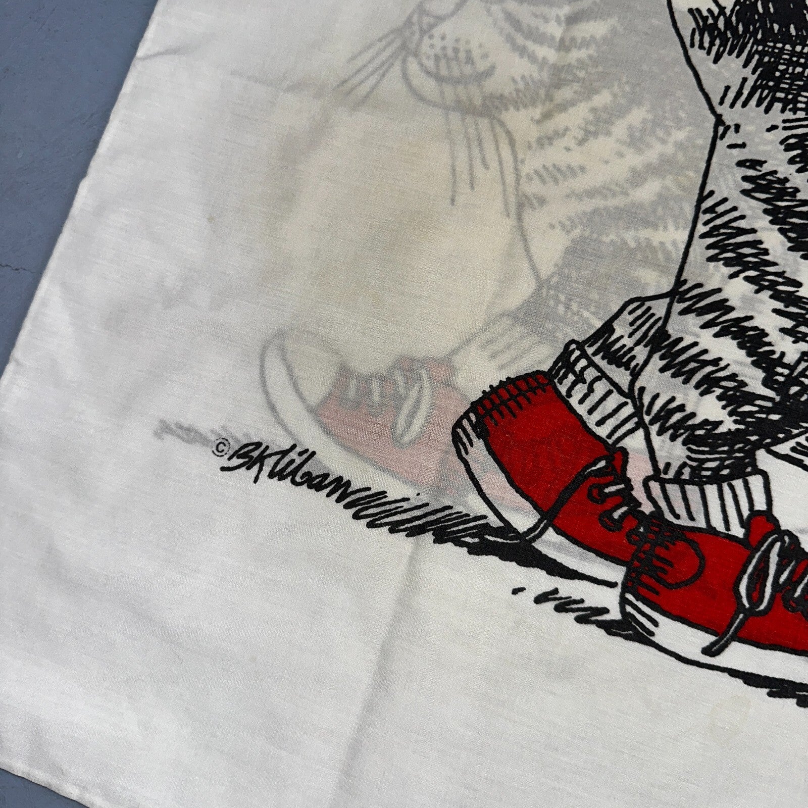 Vintage Burlington B KLIBAN CAT with red Sneakers Standard Pillowcase USA