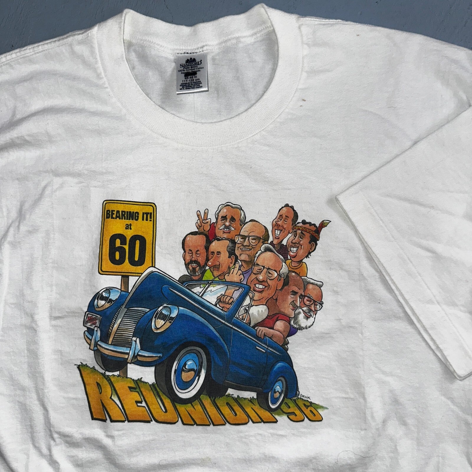 Funny Reunion Middle Finger 90s VTG T Shirt Stafford Graphic Single Stitch 1996