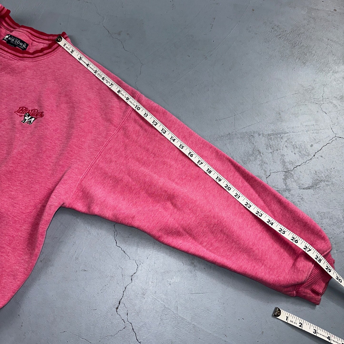 Big Dogs Vintage Sweatshirt Womens XL Pink Crewneck Pullover Embroidered Y2k