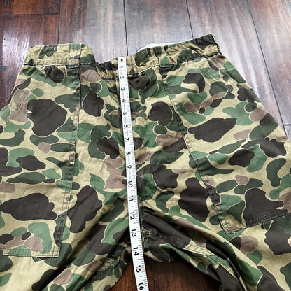 Vintage 60s 70s Sears Frog Skin Camo Pants Talon Zip USMC WWII Military 32x29