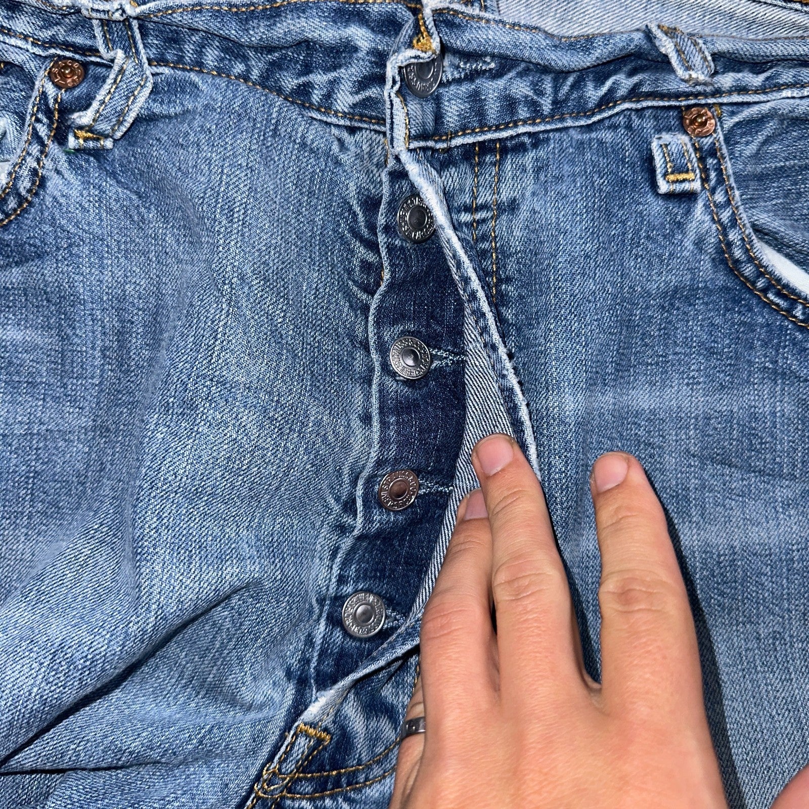 Levis 501 Vintage Y2K 90s XX Straight Leg Jeans Blue Light Wash 36x32 Act 35x31