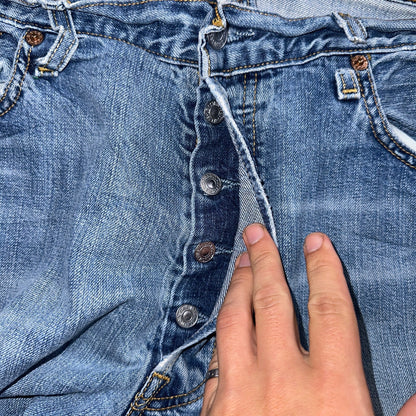 Levis 501 Vintage Y2K 90s XX Straight Leg Jeans Blue Light Wash 36x32 Act 35x31