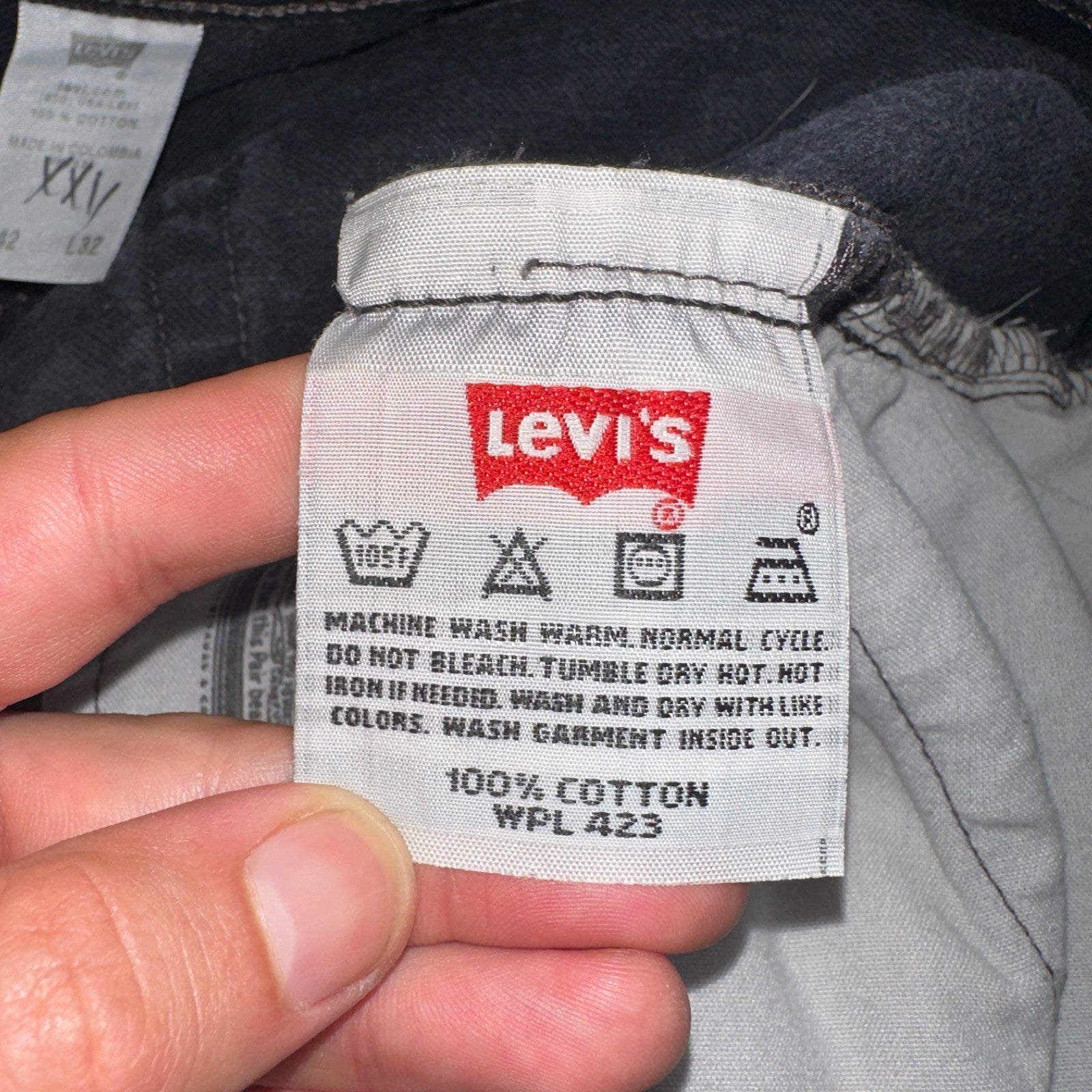 Levis 501 Vintage Y2K 90s XX Straight Leg Jeans Black Dark Wash 42x32 Act 41x31