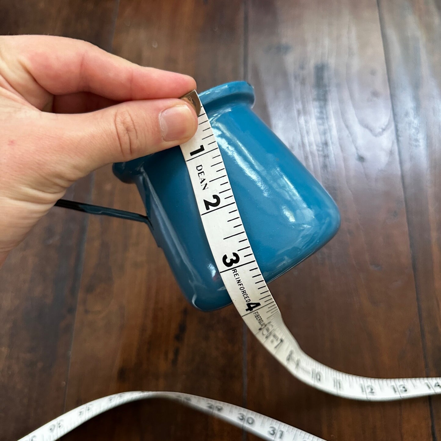 VTG Antique Blue Milk Warmer Primitive Cooking Pot Barista Tool Poland