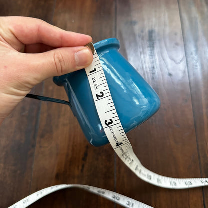 VTG Antique Blue Milk Warmer Primitive Cooking Pot Barista Tool Poland