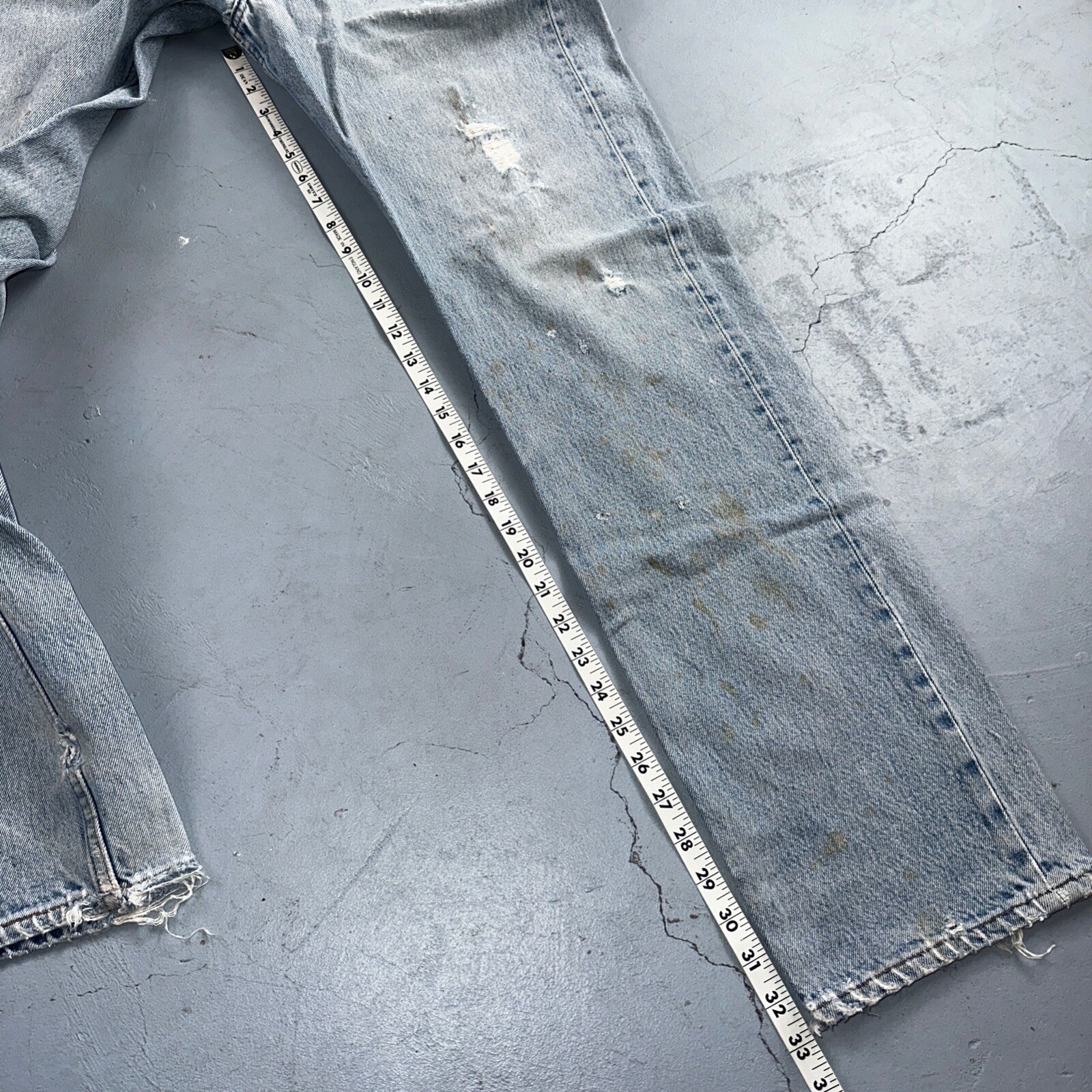 Levis 501 Vintage 90s USA XX Straight Leg Jeans Blue Light Wash 34x34 Act 31x33