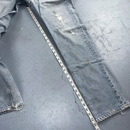 Levis 501 Vintage 90s USA XX Straight Leg Jeans Blue Light Wash 34x34 Act 31x33