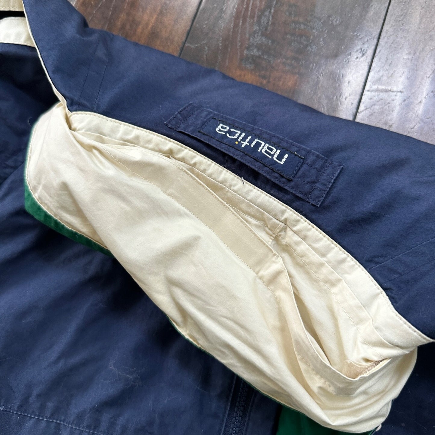 VTG Nautica Sport Racer Mens Color Block Jacket Coat M 90s Full Zip Rare