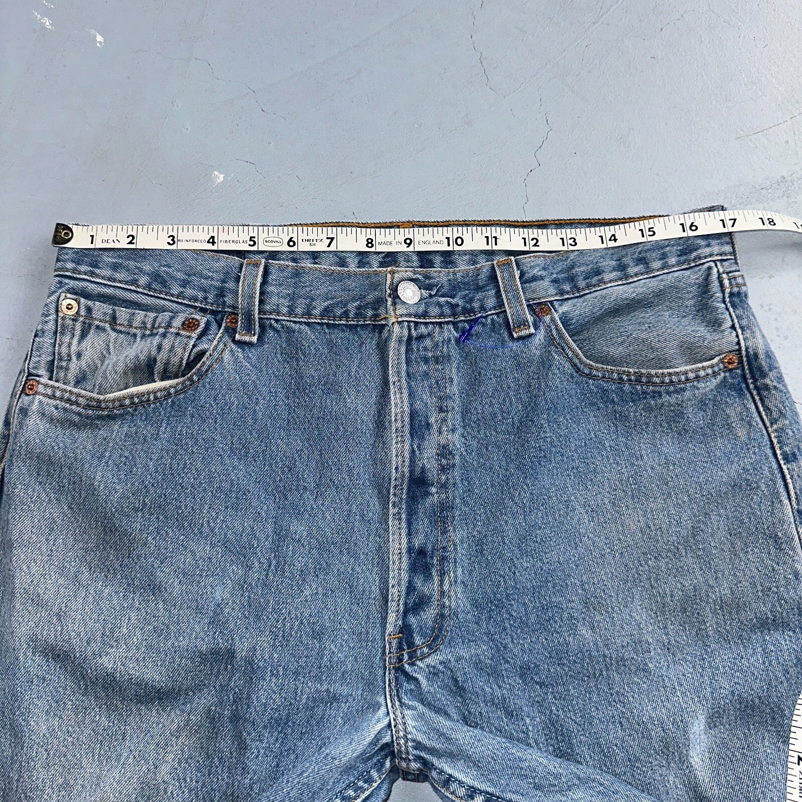 Levis 501 Vintage 90s USA XX Straight Leg Jeans Blue Med Wash 36x32 Act 34x30