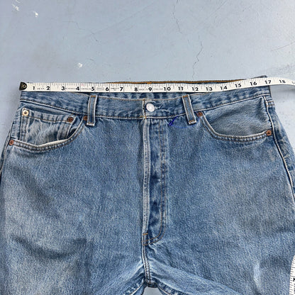 Levis 501 Vintage 90s USA XX Straight Leg Jeans Blue Med Wash 36x32 Act 34x30