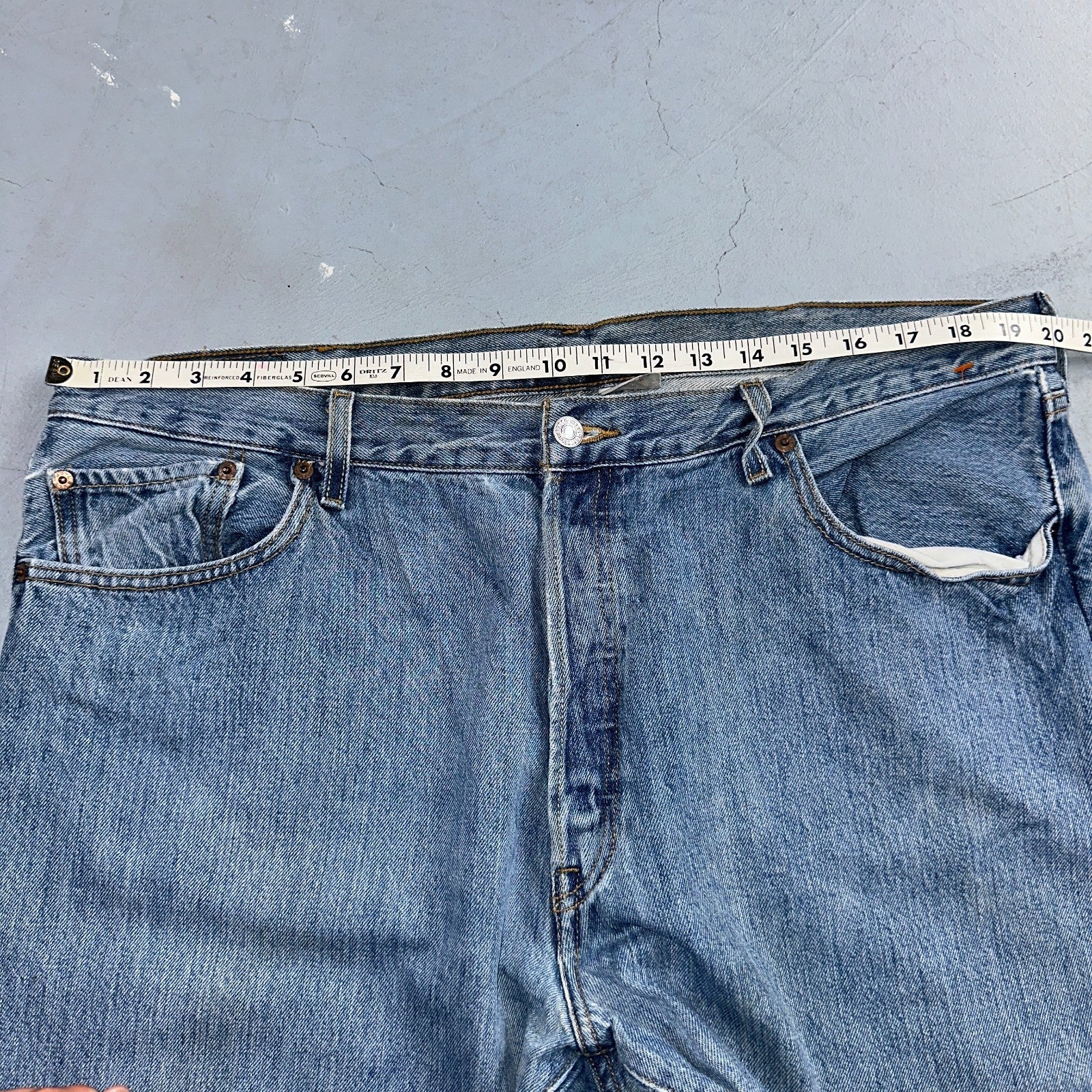 Levis 501 Vintage Y2K XX Straight Leg Jeans Blue Light Wash 40x34 Act 40x32