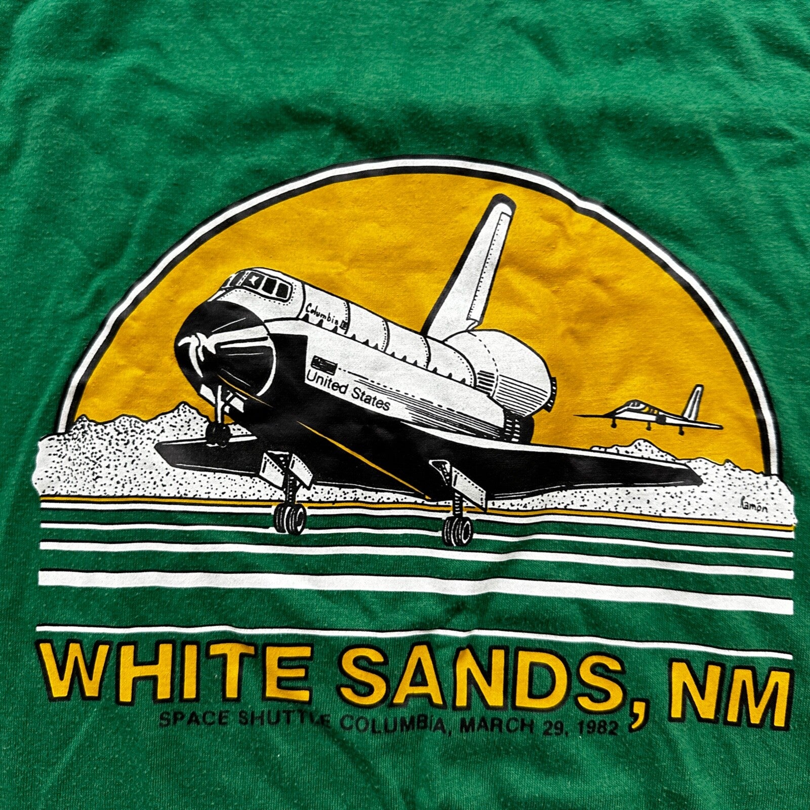 White Sands New Mexico Desert Vintage T Shirt 80s 1982 Space Shuttle Military