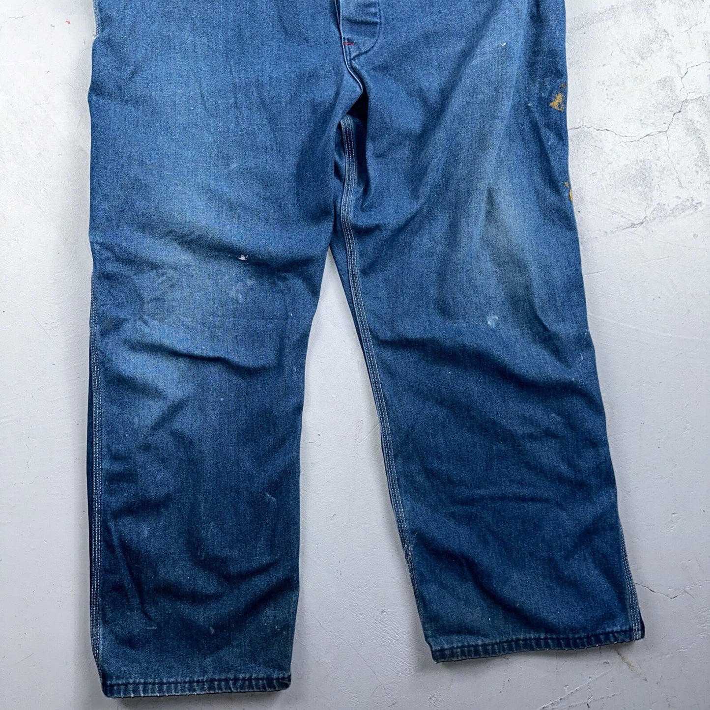 Big Mac Authentic Workwear Men's Bib Overalls 42x30 VTG Wash Blue Jean Denim