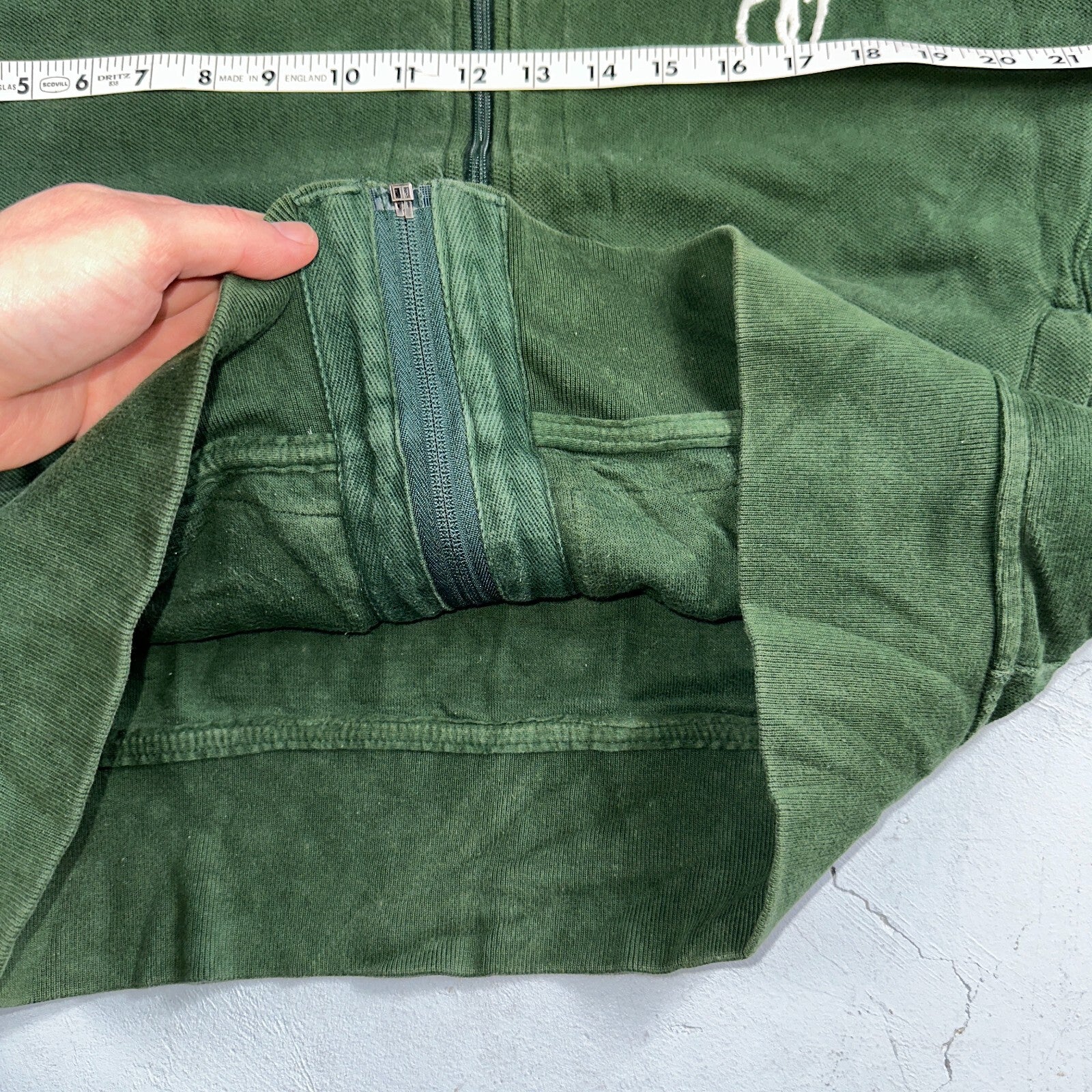 Polo Ralph Lauren VTG Track Jacket Mens Large Green Big Pony Cotton