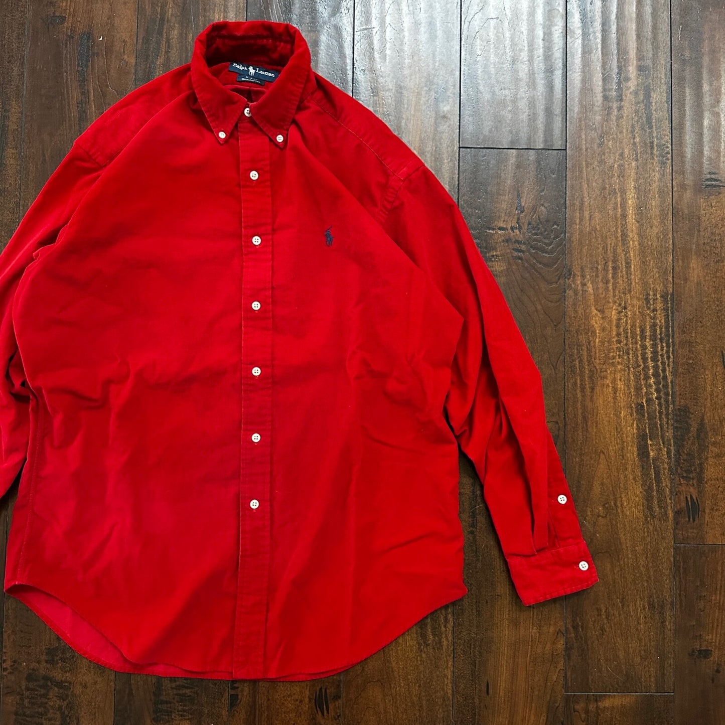 Polo Ralph Lauren Red Button Down Work Shirt Dress Vtg Up Y2K 90s Western Blake