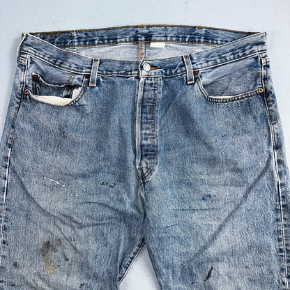 Levis 501 Vintage Y2K Mexico Straight Leg Jeans Blue Light Wash 40x30 Act 38x30