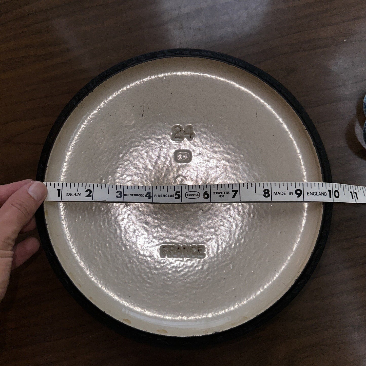 Le Creuset #24 Round Dutch Oven Lid Only France VTG Pot Orange E 4.5 QT Chip