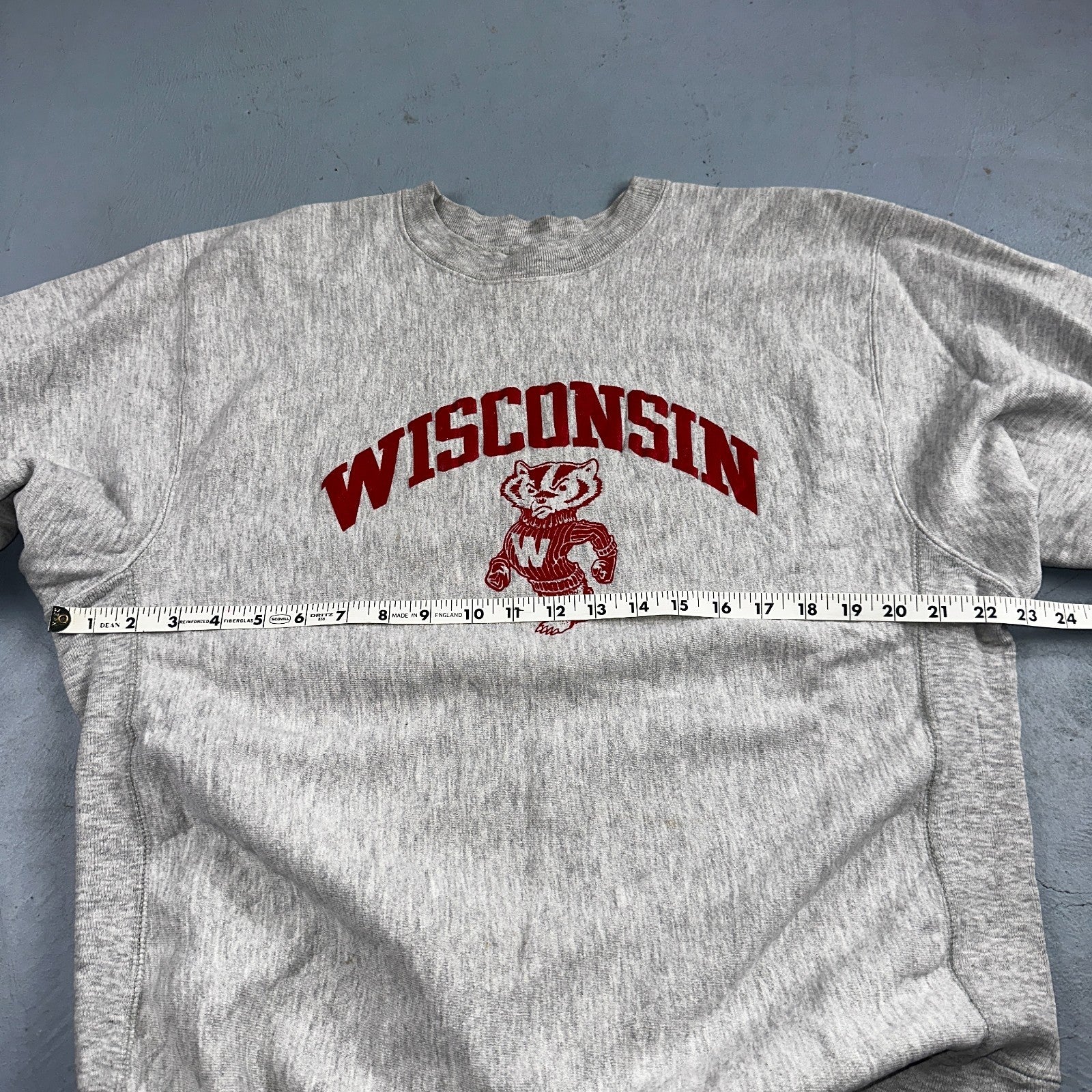 VTG 80s Champion Reverse Weave Crewneck Sweatshirt Gray USA Wisconsin Madison
