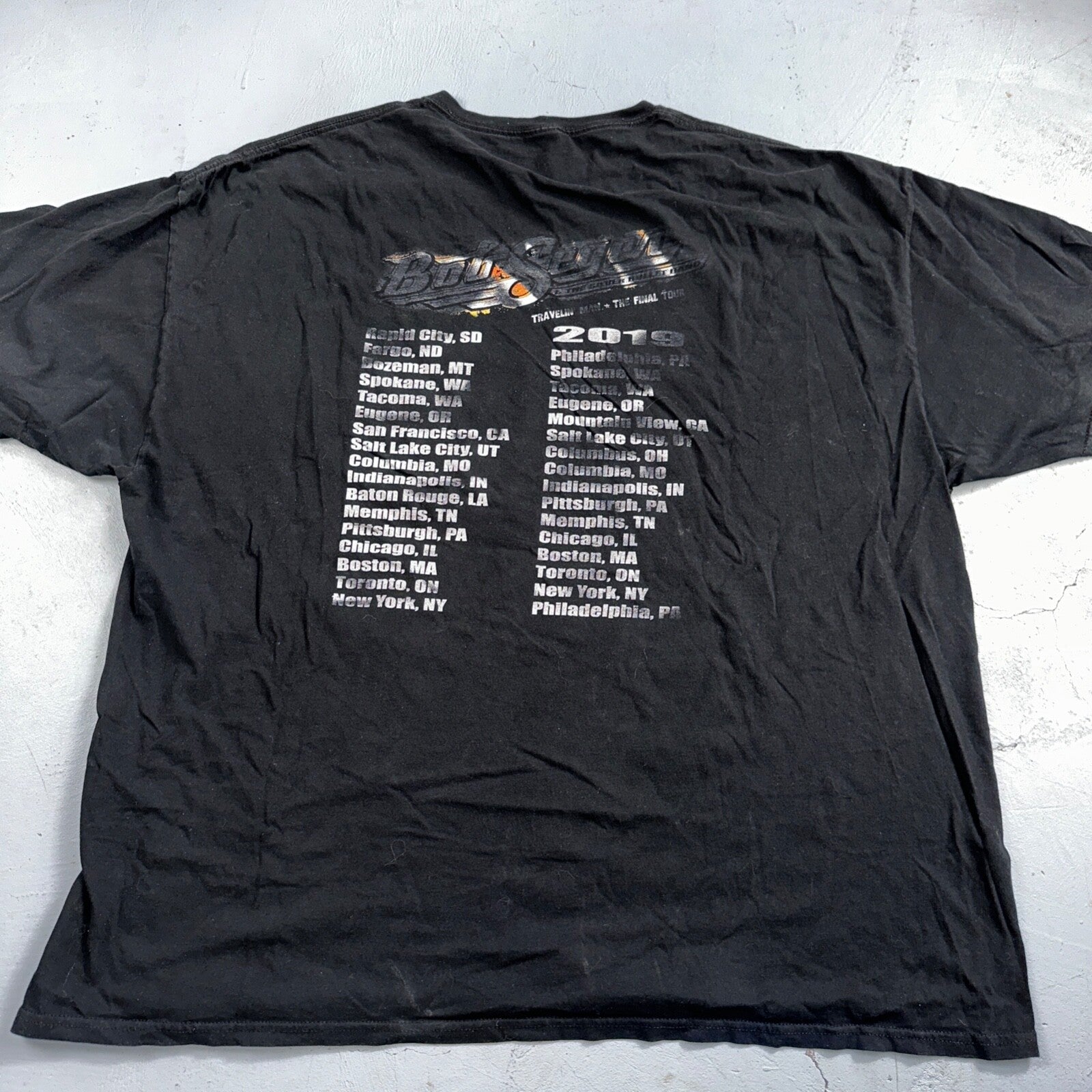 Bob Segen Final Tour VTG T Shirt 2019 Worn Cool Fade Big Size Black Rock N Roll