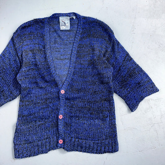 Visage Winter Womans Cardigan Knit Sweater Cozy 80s Active Winter Ramie Purple