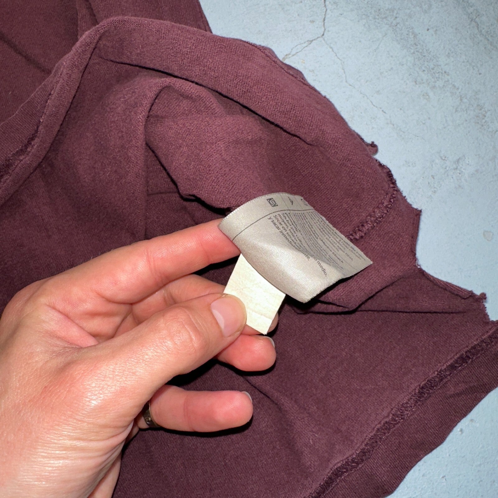 Carhartt K87 PRT Fit Pocket T-Shirt Mens 2XL Maroon Purple Thrashed Holes Worn