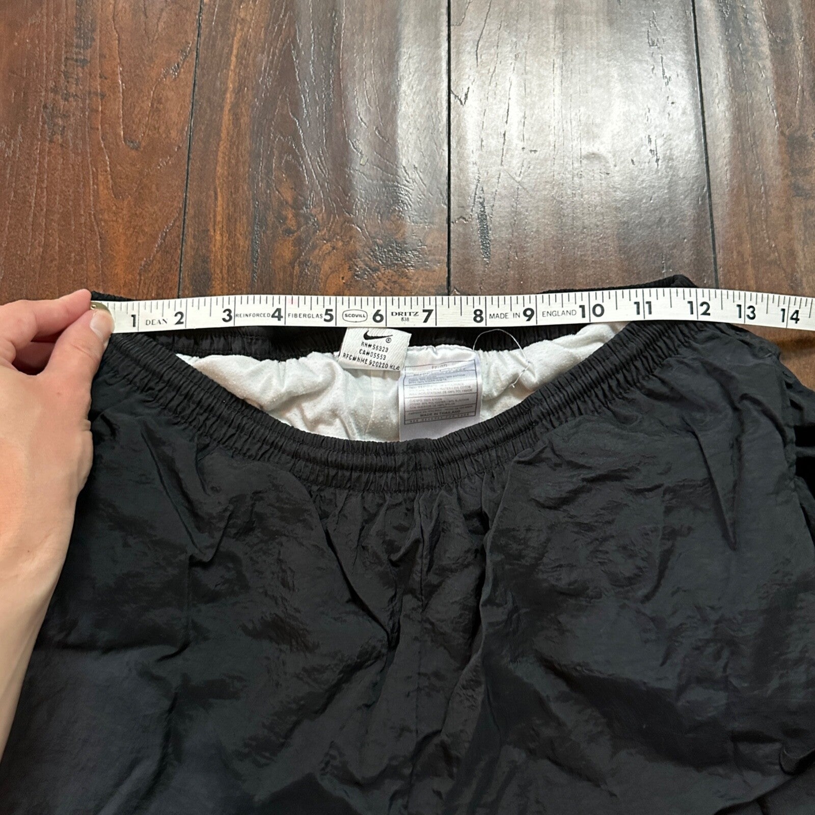 Nike Vintage 90s White Tag Windpants Track Pants Ankle Zip Unlined Black M 1990s