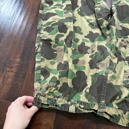 Vintage 60s 70s Sears Frog Skin Camo Pants Talon Zip USMC WWII Military 32x29
