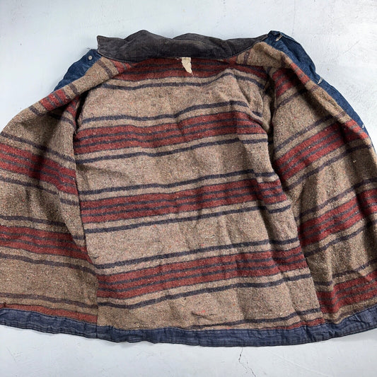 Vintage 60s Hercules Sears Roebuck And Co Denim Chore Jacket Coat Lined Detroit