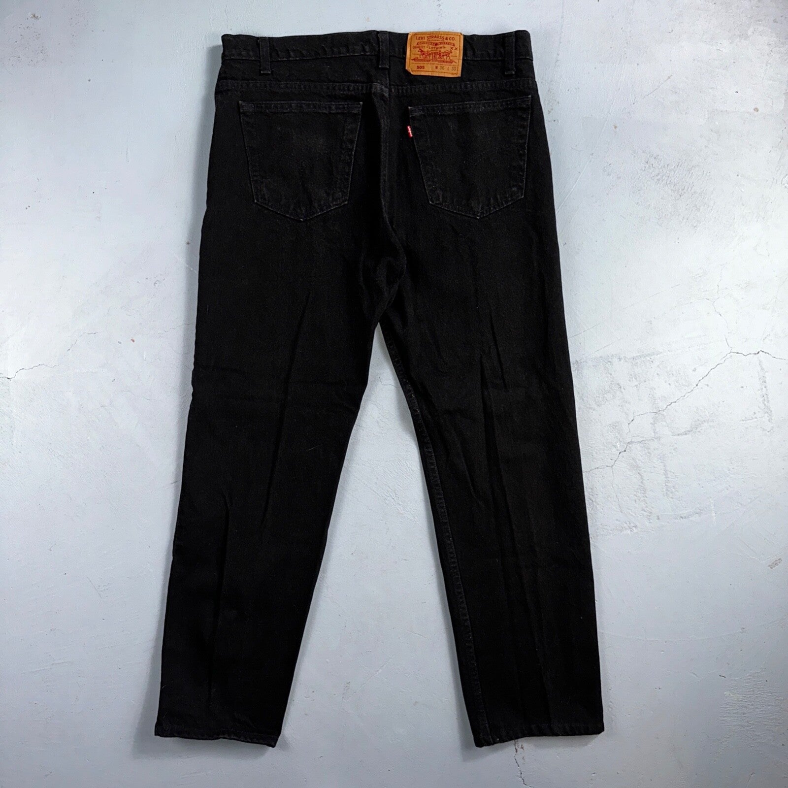 Levis 505 Vintage 90s USA Red Tab Jeans 36x30 Black Wash 1992 501 Act 36x29