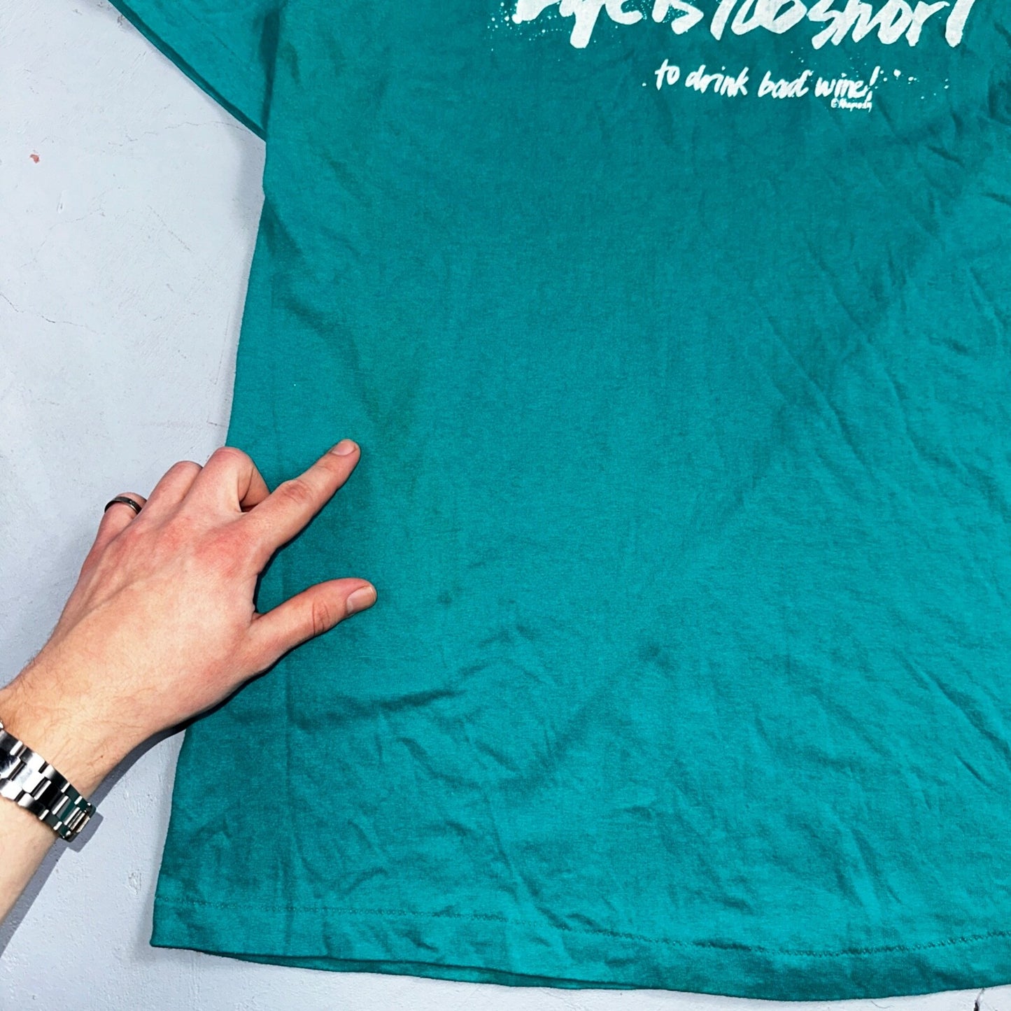 Hanes 80s Life Too Short To Drink Bad Wine VTG T Shirt Funny Humor Graphic Joke