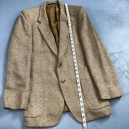YSL Yves Saint Laurent Vintage Beige Tweed Jacket 38 Blazer Coat France Suit 80s