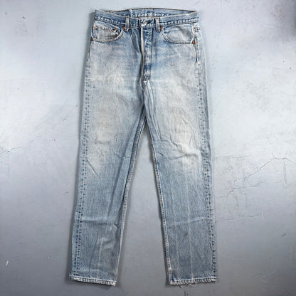 Levis 501 Vintage 90s USA XX Straight Leg Jeans Blue Light Wash 34x36 Act 32x32