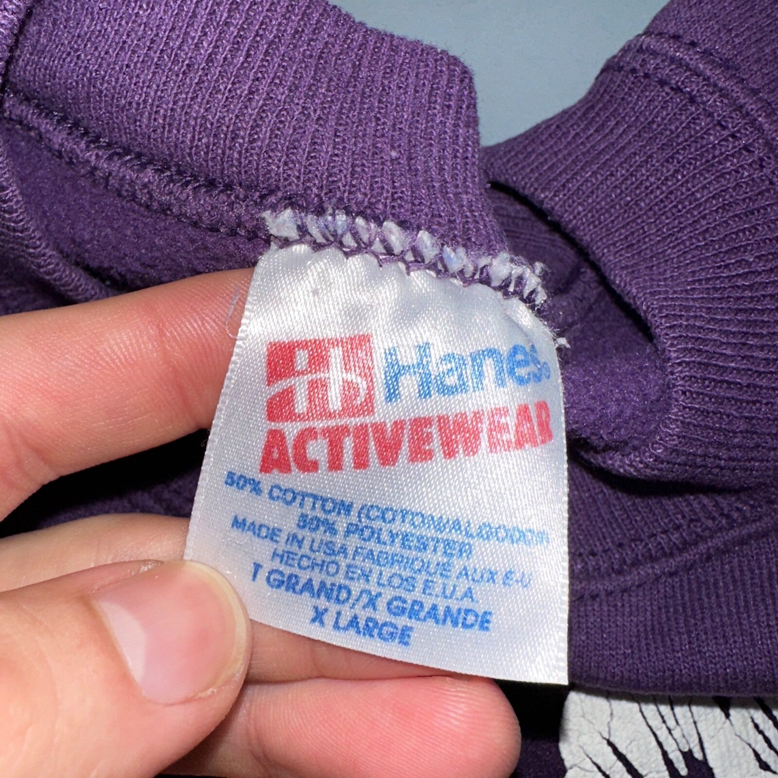 Oregon Flowers Art Painting VTG 90s Crewneck Sweatshirt 1990s Purple XL Hanes