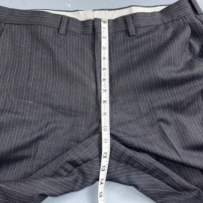 VTG Botany 500 Couture 42 USA MADE 2Pc Black/Gray Pinstriped Wool Suit