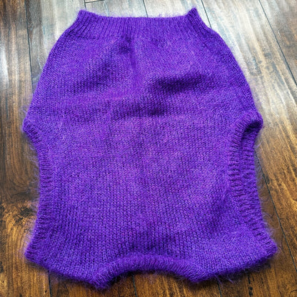 Vintage Purple 80s Sweater Mens L Mohair Vest Geometric Hippie Boho Wool